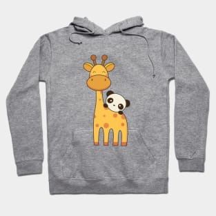 Giraffe and Panda are kawaii cute Hoodie